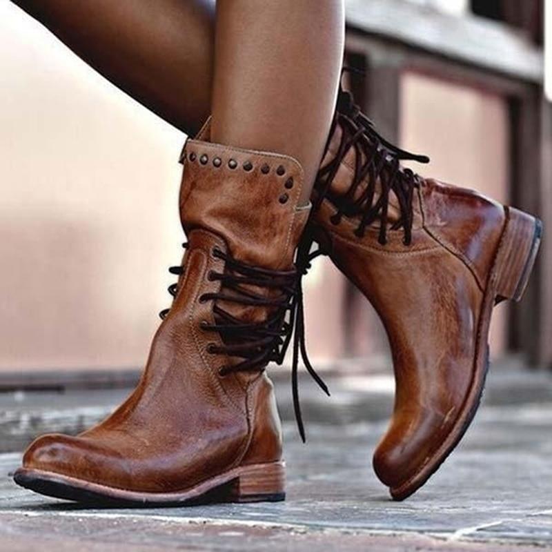 Cathlyn | Vintage Lace-Up Boots