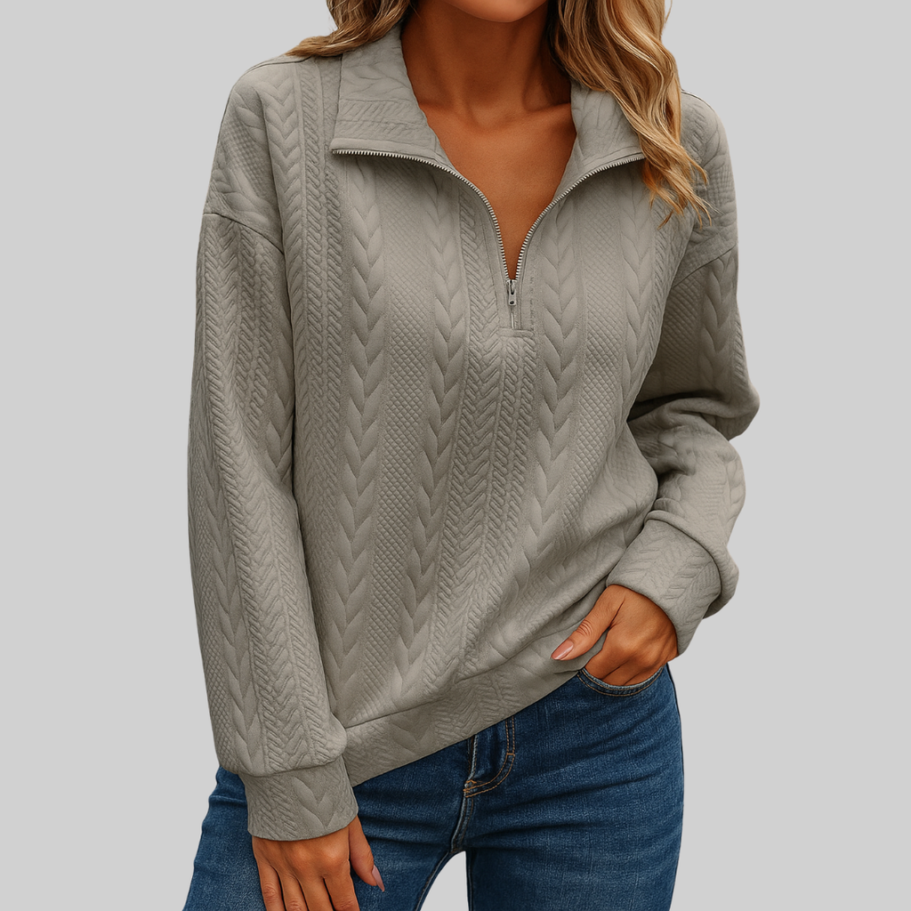 Zip-Up Sweater — Lightweight Comfort