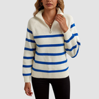 Classic Stripe Half-Zip Sweater — Timeless