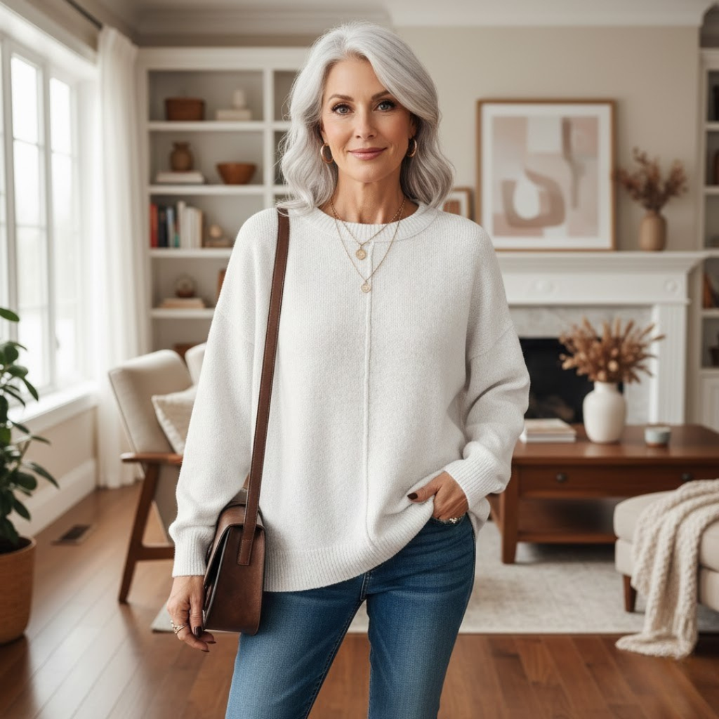 Round-Neck Everyday Sweater — Soft Fit