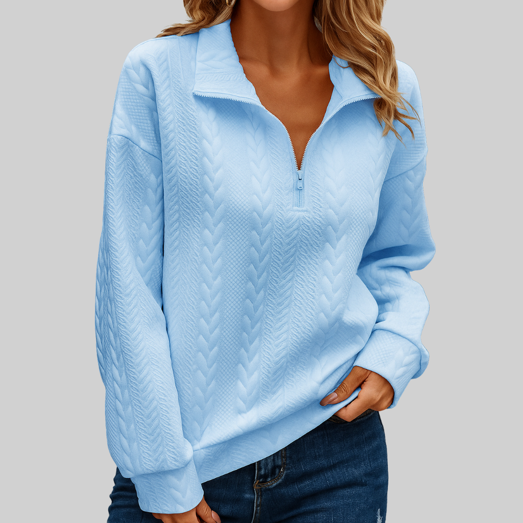 Zip-Up Sweater — Lightweight Comfort