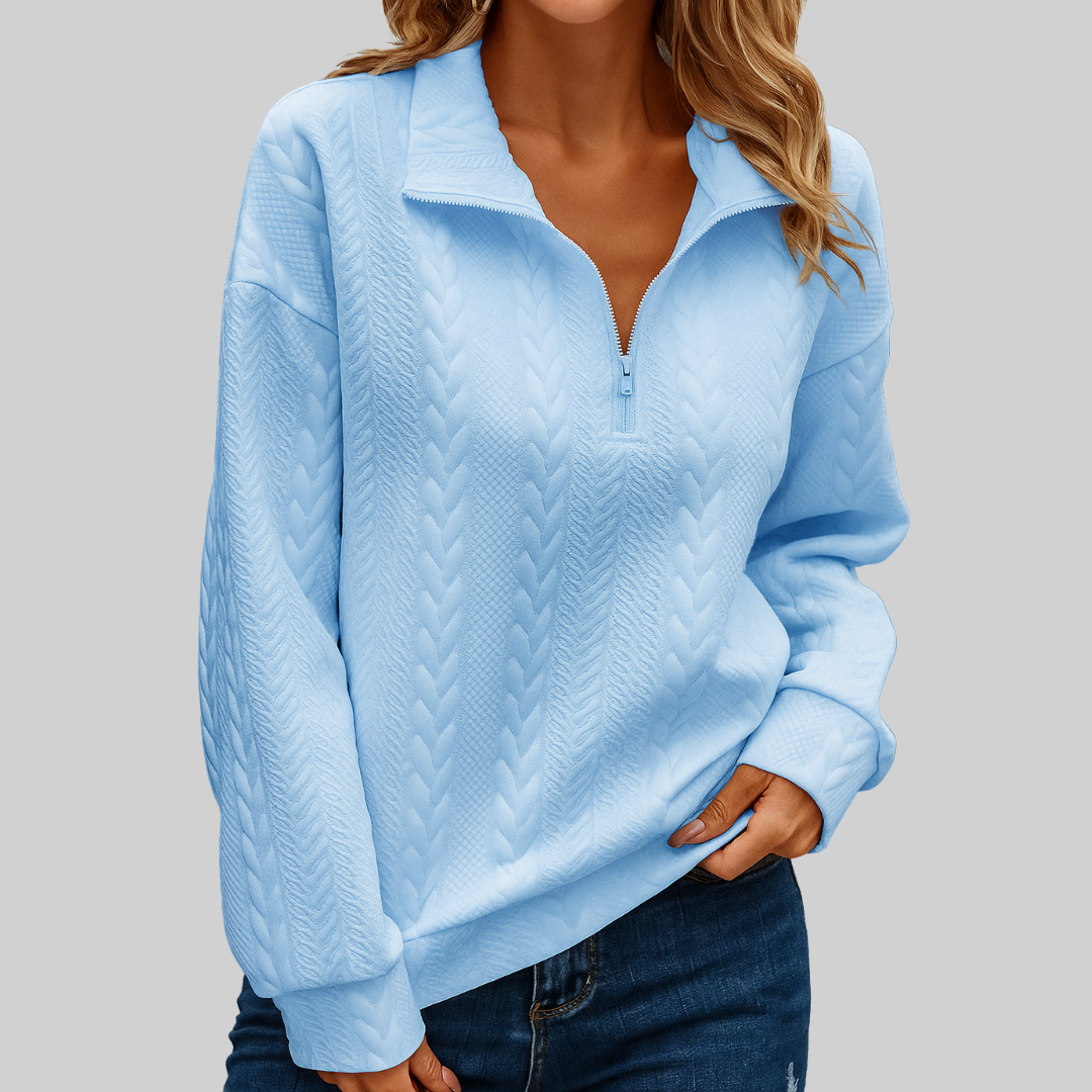 Zip-Up Sweater — Lightweight Comfort
