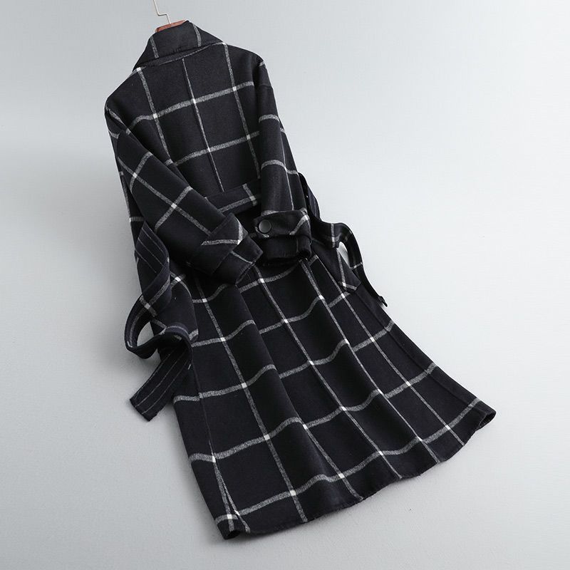 Michelle | Retro Lapel Plaid Tweed Coat