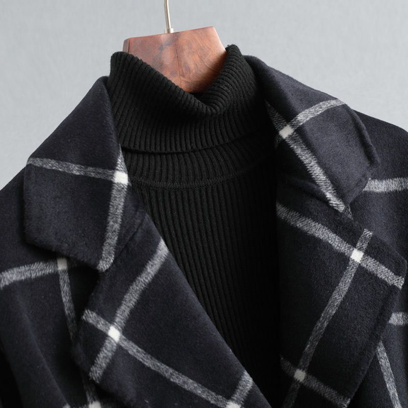 Michelle | Retro Lapel Plaid Tweed Coat