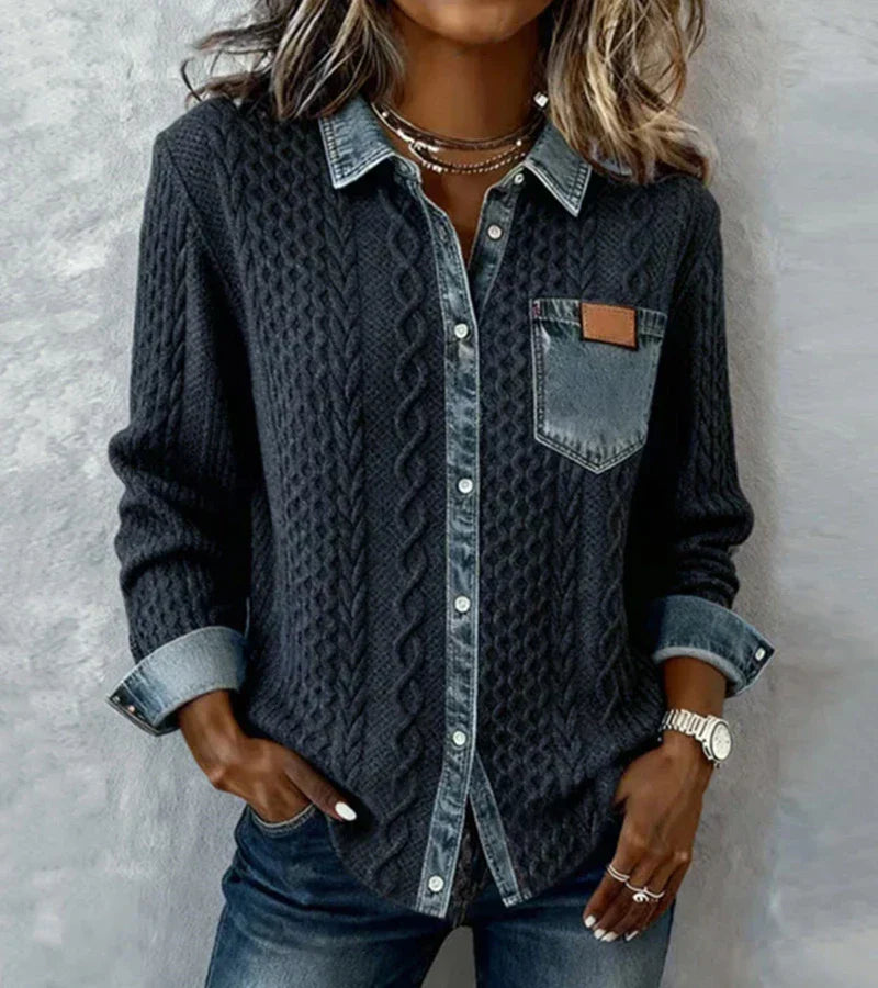 Juliane | Denim Patchwork Shirt