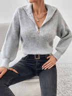 Women Chic Half-Zip Knit — Stylish Comfort