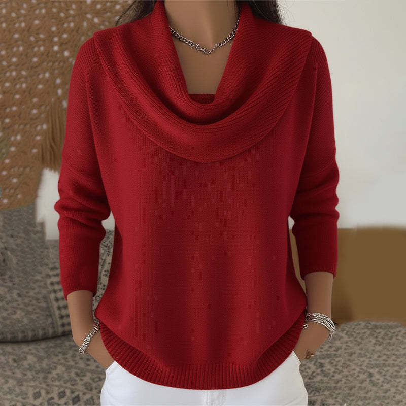 Soft-Knit Collar Sweater — Relaxed Silhouette