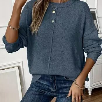 Round-Neck Everyday Sweater — Soft Fit