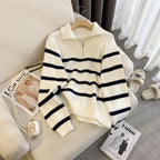 Classic Stripe Half-Zip Sweater — Timeless