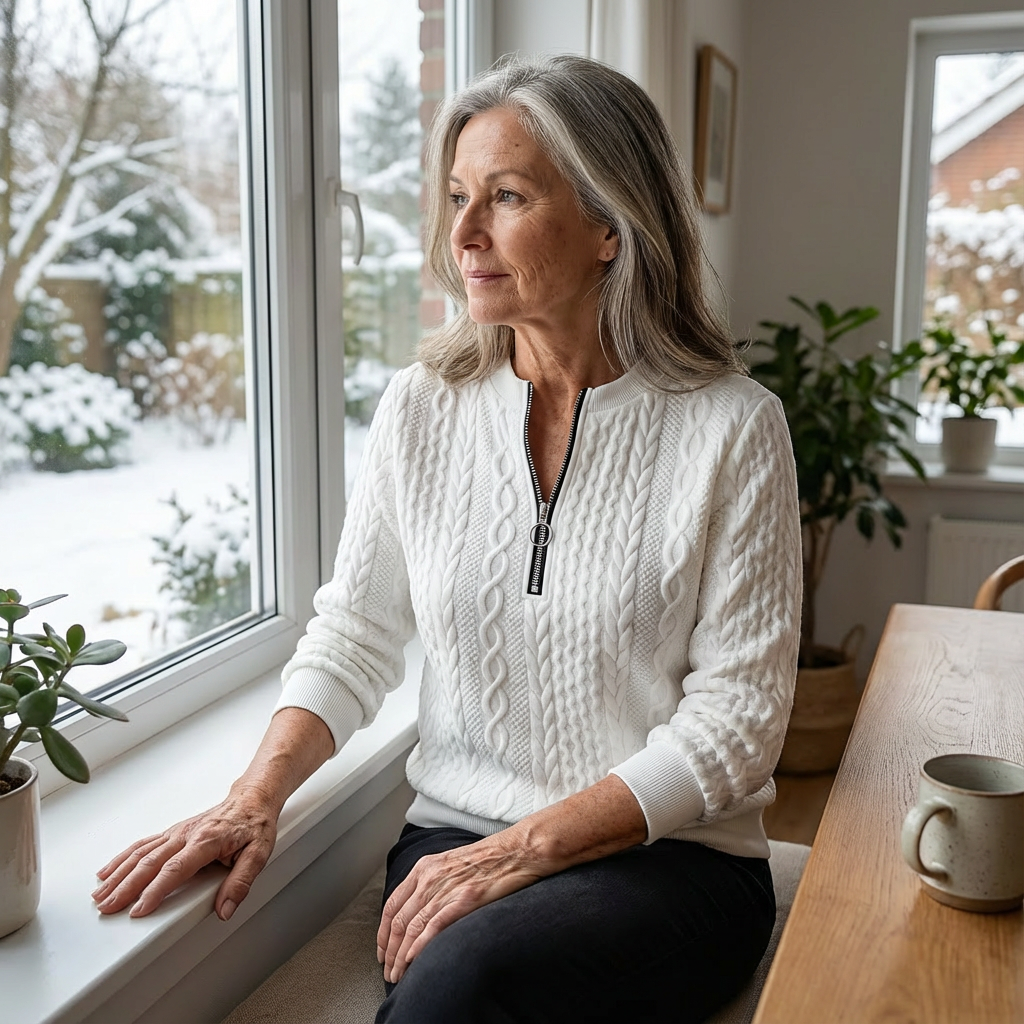 Zip-Up Cable Knit Sweater — Everyday Wear