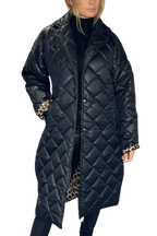 Olivia – Reversible Quilted Coat with Leopard Print Lining